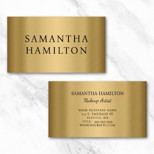 Tarjeta De Visita Oro Laminado Moderno Minimalista Negro