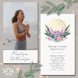 Tarjeta De Visita Oro Mandala Cristales rosados Psíquicos Fotografía