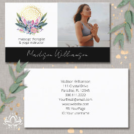 Tarjeta De Visita Oro Mandala Cristales rosados Psíquicos Fotografía