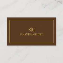 Tarjeta De Visita Oro marrón | Profesional Minimalista y moderno