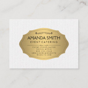 Tarjeta De Visita Oro metálico elegante con un patrón ondulado sutil