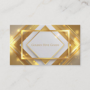Tarjeta De Visita Oro Metálico Opulento Geométrico Diamante Lujo