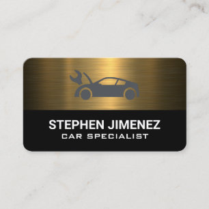 Tarjeta De Visita Oro Metálico   Reparación mecánica de automóviles