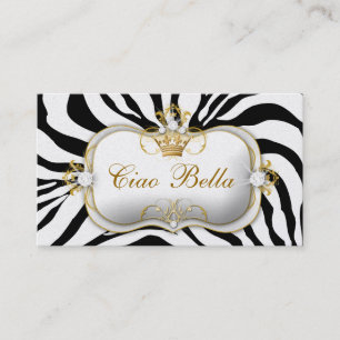 Tarjeta De Visita Oro metálico superior de la cebra de 311 Ciao
