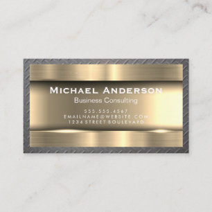 Tarjeta De Visita Oro metalizado   Borde de acero
