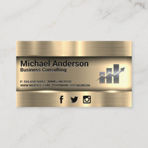 Tarjeta De Visita Oro metalizado   Logo del gráfico de Bolsa de Fina