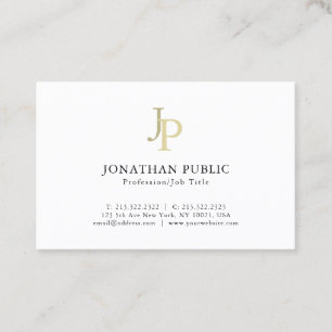 Tarjeta De Visita Oro moderno elegante de la plantilla con monograma