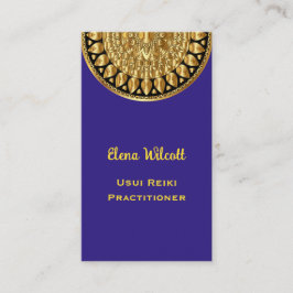 Tarjeta De Visita Oro moderno Mandala Reiki Energía Salud Bienestar