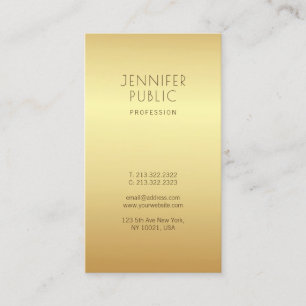 Tarjeta De Visita Oro Moderno Tendencia Hermoso Glamour Único