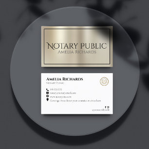 Tarjeta De Visita Oro moderno y negro elegante Notario público