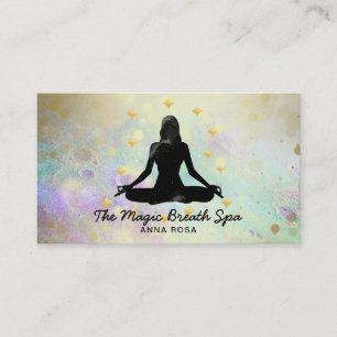 Tarjeta De Visita *~ Oro mujer yoga Purpurina meditación la atención