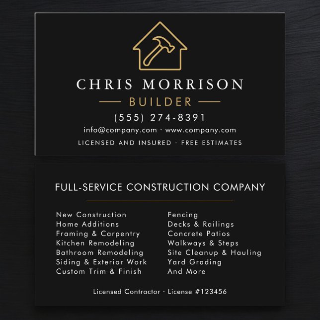 Tarjeta De Visita Oro Negro Constructor Moderno de Construcción  (Subido por el creador)