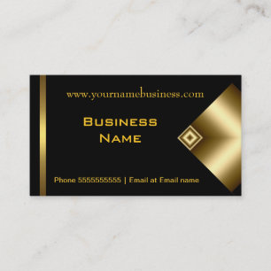 Tarjeta De Visita Oro negro elegante clásico simple 5
