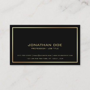 Tarjeta De Visita Oro negro elegante profesional moderno con clase
