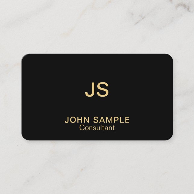 Tarjeta De Visita Oro negro elegante profesional moderno del (Anverso)