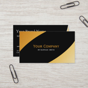 Tarjeta De Visita Oro Negro Metal Profesional Moderno Elegante