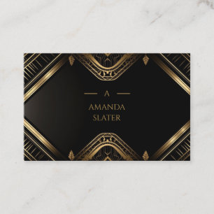 Tarjeta De Visita Oro negro Moderno y costoso elegante