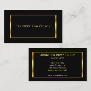 Tarjeta De Visita Oro negro profesional moderno y elegante