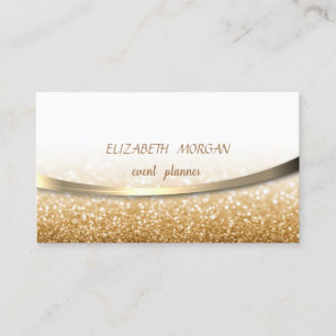 Tarjeta De Visita Oro Profesional Moderno con Glitter, Bokeh Elegant