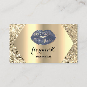 Tarjeta De Visita Oro Profesional permanente maquillaje Artista Azul