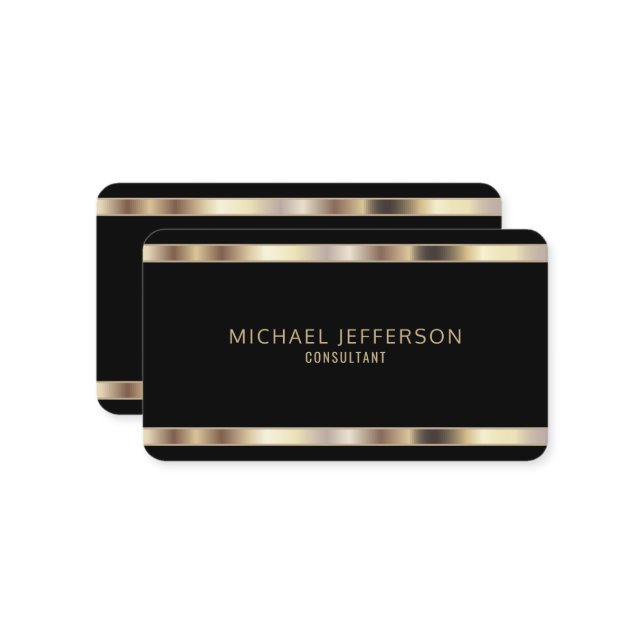 Tarjeta De Visita Oro profesional y negro  (Anverso/Reverso In Situ)