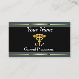 Tarjeta De Visita Oro profesional y negro internista