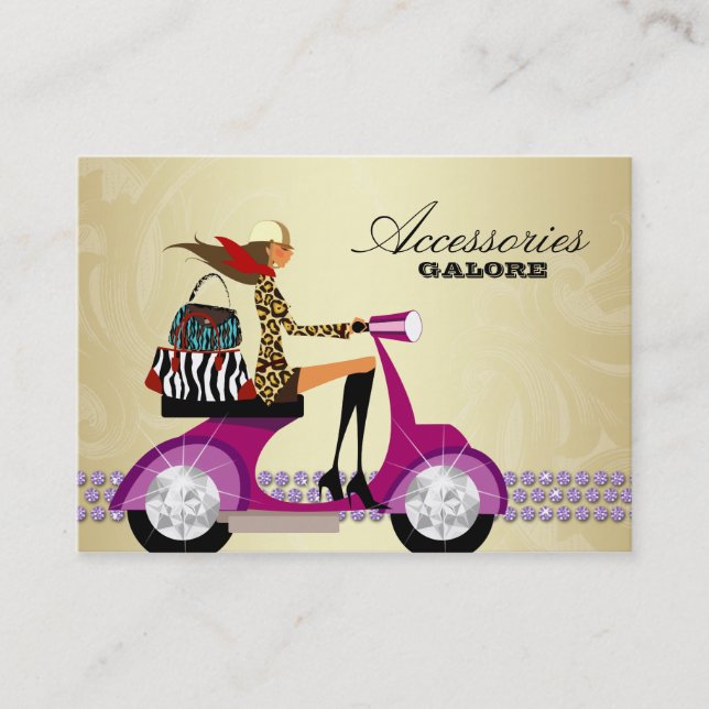 Tarjeta De Visita Oro púrpura 2 de la joyería de los monederos de (Anverso)