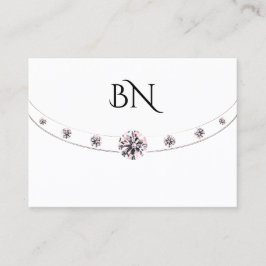 Tarjeta De Visita Oro rosa blanco de lujo con monograma y diamantes