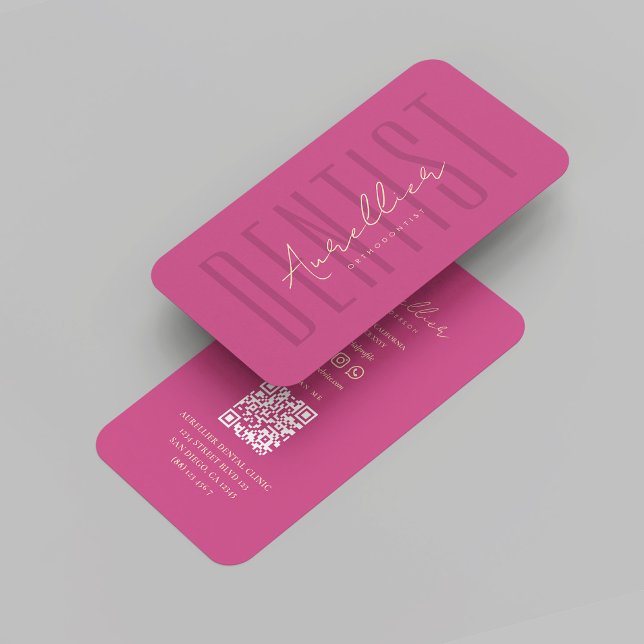 Tarjeta De Visita Oro rosa de lujo dentario moderno monograma (Modern Dentist Monogram Dental Luxury Pink Gold Business Card
)