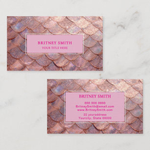 Tarjeta De Visita Oro rosa escama de sirena iridiscente falso
