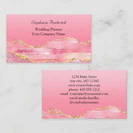 Tarjeta De Visita Oro Rosa Glitter Agata Femenina Pequeña Empresa