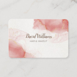 Tarjeta De Visita Oro Rosa Moderno Arte Líquido Acuarela Comercial C