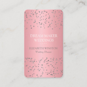Tarjeta De Visita Oro Rosa Moderno Confeti Profesional