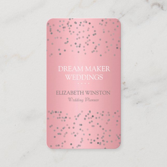 Tarjeta De Visita Oro Rosa Moderno Confeti Profesional (Anverso)