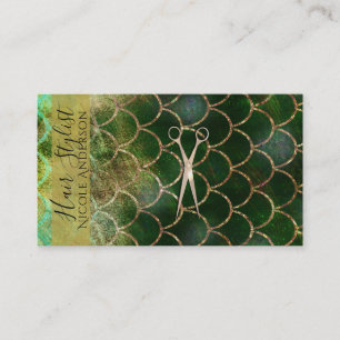 Tarjeta De Visita Oro Rosa Oro Rosado Verde Estilista de Cabello de 