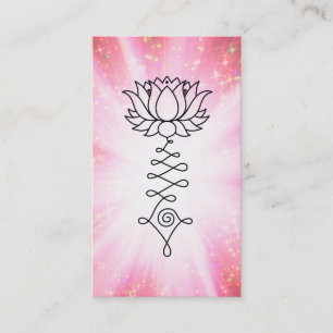 Tarjeta De Visita *~* Oro Rosa Sparkles Lotus Reiki Energía Sanadora