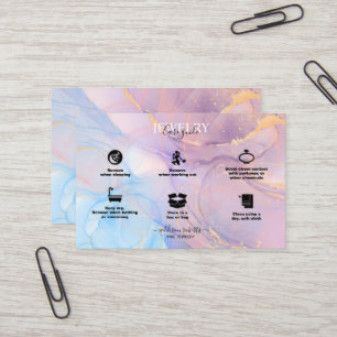 Tarjeta De Visita Oro rosado moderno acuarela Joyería Cuidado Busina