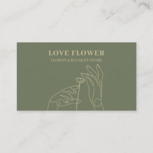 Tarjeta De Visita Oro Salvia Florista Botánico Dibujado a Mano