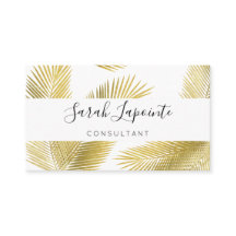 Oro tropical y hojas de palma blanca diseño elegan