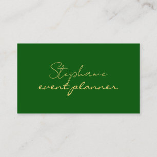 Tarjeta De Visita Oro Verde Esmeralda Moderno Nombre Personalizado P