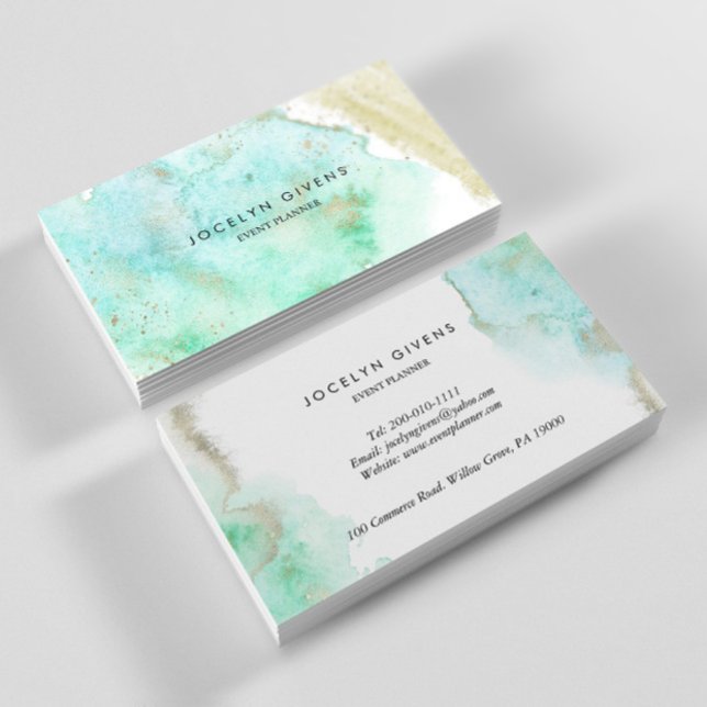 Tarjeta De Visita Oro verde simple (Subido por el creador)