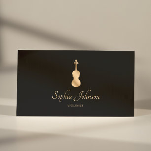 Tarjeta De Visita Oro violinista profesional elegante
