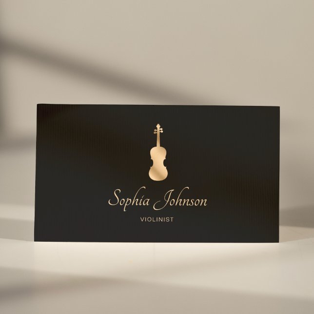 Tarjeta De Visita Oro violinista profesional elegante (Subido por el creador)
