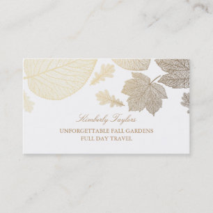 Tarjeta De Visita Oro y Caída Blanca Sale Elegante