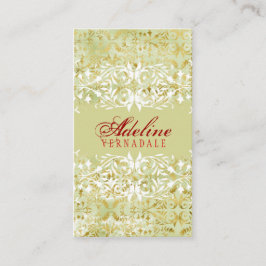 Tarjeta De Visita Oro y rojo del melón del vintage de la