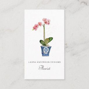 Tarjeta De Visita Orquídea acuarela Florista 