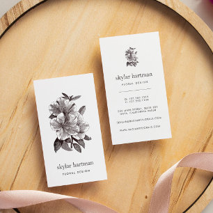 Tarjeta De Visita Orquídea De Tono De Sepia Vintage   Floral vertica