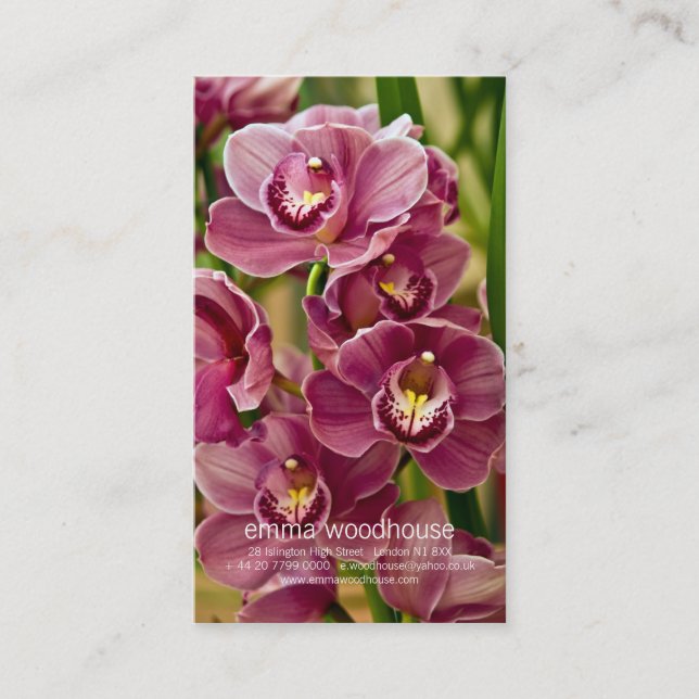 Tarjeta De Visita Orquídea del Cymbidium (Anverso)