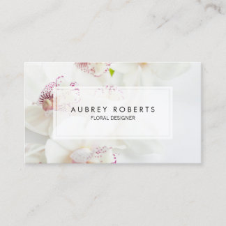Tarjeta De Visita Orquídea Floral Designer Professional Floral