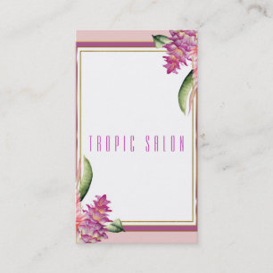 Tarjeta De Visita Orquídea Floral Tropical Rosa Púrpura Botánico Chi